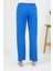 Kadın Penye Düz Tek Alt Pijama Mavi 5