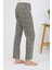 Kadın Penye Desenli Tek Alt Pijama Haki 4