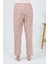 Kadın Penye Çiçek Desenli Tek Alt Pijama Pudra 5