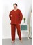 Kadın Büyük Beden Uzun Kol Penye Pijama Takımı Kiremit 4