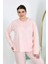 Kadın Büyük Beden Uzun Kol Penye Pijama Takımı Pembe 5
