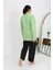 Kadın Büyük Beden Uzun Kol Penye Pijama Takımı Fıstık Yeşili 6