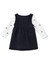 Kız Bebek Monochrome Elbise Tshirt Düğmeli Denim Atlet Kol 2