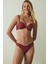 Bordo Balenli Ayarlanabilir Askılı Push Up Sütyen 7