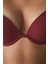 Bordo Balenli Ayarlanabilir Askılı Push Up Sütyen 2