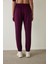 Bordo Silky Feel Normal Bel Jogger Eşofman Altı 3