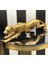 Leopar Gold Dekoratif Polyester Hayvan Biblo 45x10 cm Salon ve Ofis Süs Eşyası 5