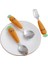 3-Piece Creative Cartoon Carrot Tableware Set Stainless Steel Children's Fruit Food Supplement Fork Spoon Short Handle Tableware (Yurt Dışından) 3