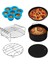 Çift Hava Fritözü Için 6pcs Hava Fritöz Aksesuarları, 4 Barbekü Çubuğu ile Çok Katmanlı Kurutucu Rafı, Kek Tavası, (8 Inç) (Yurt Dışından) 1