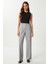 Geniş Pensli Poliviskon Palazzo Pantolon LGP0021 Gri 1