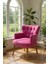 Roma Berjer Modern Tekli Koltuk -Babyface Kumaş - Ahşap Demonte Ayak - Fuşya Renk 1