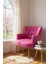 Roma Berjer Modern Tekli Koltuk -Babyface Kumaş - Ahşap Demonte Ayak - Fuşya Renk 2