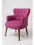 Roma Berjer Modern Tekli Koltuk -Babyface Kumaş - Ahşap Demonte Ayak - Fuşya Renk 3
