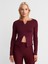 31993 Fermuar Detaylı Uzun Kollu Top-Bordo 1