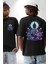 Dinginlik ve Işık Arayışı Budha Yoga Siyah Oversize Kadın Erkek Ön ve Sırt Baskılı Tişört 1