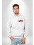 Sevgi Baskılı Şirin Ayı ve Rahatlatıcı Aşk Beyaz Kapüşonlu Sweatshirt Kadın Erkek Ön Minimal Sırt Baskılı 2