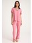 Dream Pembe Viskon V Yaka Dantel Detaylı Pijama Takımı 9