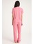 Dream Pembe Viskon V Yaka Dantel Detaylı Pijama Takımı 10