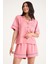 Dream Pembe Viskon Kısa Kollu Şortlu Önden Düğmeli Pijama Takım 6