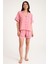Dream Pembe Viskon Kısa Kollu Şortlu Önden Düğmeli Pijama Takım 7