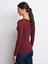32122 Kayık Yaka Modal Kaşmir Ultra Hafif Bluz-Bordo 2