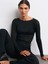 32122 Kayık Yaka Modal Kaşmir Ultra Hafif Bluz-Siyah 3