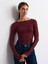 32122 Kayık Yaka Modal Kaşmir Ultra Hafif Bluz-Bordo 1