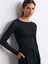 32122 Kayık Yaka Modal Kaşmir Ultra Hafif Bluz-Siyah 1