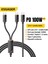 1.2 Metre 100W 2in1 Type C To 2x Type C Şarj ve Data Kablosu, Çift Cihaz Desteği, Dayanıklı Örgülü Tasarım, 1