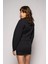 Kadın Lacivert Balon Kol Crop Blazer 2