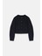 Kadın Lacivert Balon Kol Crop Blazer 4