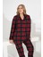 Angelique %100 Pamuk Uzun Kol Ekose Kadın Pijama Takımı 21224-25-26-27 4