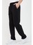 Siyah Regular Fit Kapüşonlu Cepli Sweatshirt Düz Paça Erkek Eşofman Takımı 3