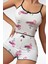 Arias Closet Pamuklu Beyaz Üstüne Pelikan Desen Fitilli Askılı Şortlu Pijama Takımı 1