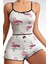 Arias Closet Pamuklu Beyaz Üstüne Pelikan Desen Fitilli Askılı Şortlu Pijama Takımı 2