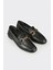 Siyah Deri Kadın Loafer 2