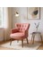 Roma Berjer Modern Tekli Koltuk -Babyface Kumaş - Ahşap Demonte Ayak - Somon Renk 1