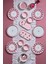 Lovely Birds Kahvaltı Takımı 14 Parça 6 Kişilik Pembe Beyaz Seramik Set 1