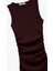 Drape Detaylı Kolsuz Dokulu Bisiklet Yaka Slim Fit Uzun Elbise 3
