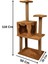 Üç Katlı Yuvalı Lüx Kedi Tırmalama Platformu ve Kedi Oyun Evi Kahverengi 118 cm 1