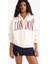 F9178 Ekru Oversize Geniş Kalıp Kapüşonlu Baskılı Fermuarlı Sweatshirt 3