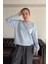Kalp Broşlu Orj Sweatshirt- Bebe Mavisi 1