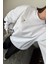 Kalp Broşlu Orj Sweatshirt- Beyaz 2