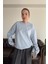 Kalp Broşlu Orj Sweatshirt- Bebe Mavisi 4
