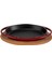 Döküm Oval Sahan Döküm Demir Yekpare Çift Kulplu Kayın Servis Ahşabı Ölçü 21 x 14 cm -Bordo 1