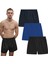 Erkek Pamuklu Poplin Boxer, Üçlü Paket, Siyah-Lacivert-Mavi, Large 1