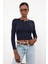Lacivert Soft Touch Düğmeli Bluz 71776 3