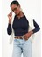 Lacivert Soft Touch Düğmeli Bluz 71776 5