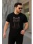 Erkek Bisiklet Yaka Kedi Baskılı Süprem T-Shirt 1