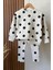 Kız Çocuk Puantiye Baskılı 3 Iplik Kumaş Alt Üst Takım 2